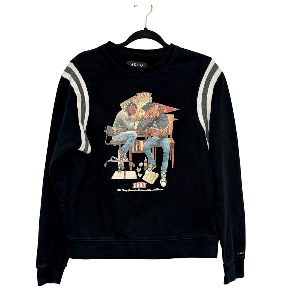 AKOO Streetwear Graphic Sweatshirt Men Sz L Y2K Urban Vintage Hip Hop‎ Aesthetic